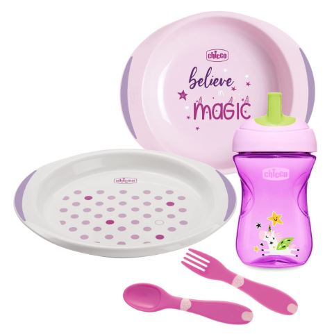 CHICCO SET PAPPA 12 MESI+ ROSA - Dolomiti e Natura