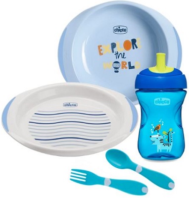 CHICCO SET PAPPA 12 MESI+ AZZURRO - Dolomiti e Natura