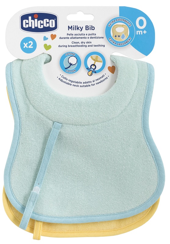 CHICCO BAVAGLINE 0M+ 2PZ AZZURRO - Dolomiti e Natura