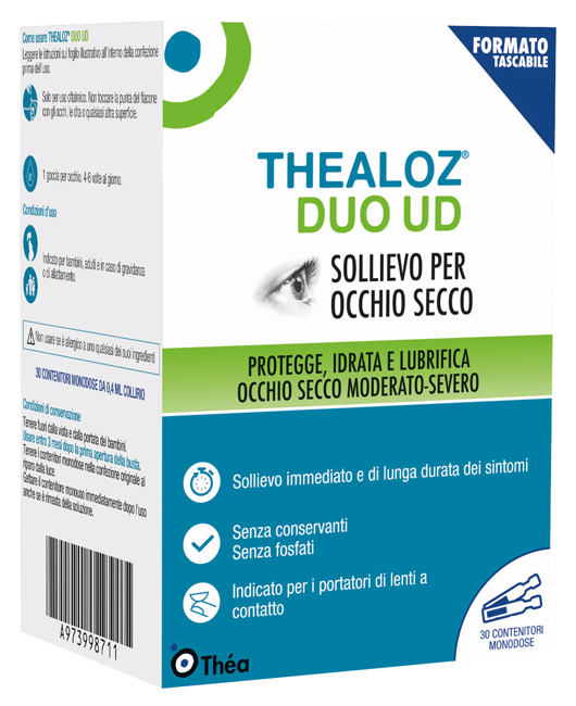 GOCCE OCULARI THEALOZ DUO UD 30 CONTENITORI MONODOSE 0,4 ML - Dolomiti e Natura