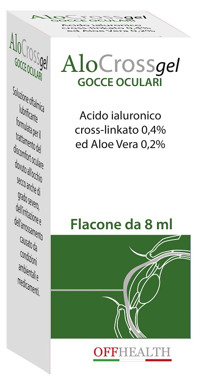 ALOCROSS GOCCE OCULARI ACIDO IALURONICO CROSS-LINKATO 0,2% E ALOE VERA 8 ML - Dolomiti e Natura