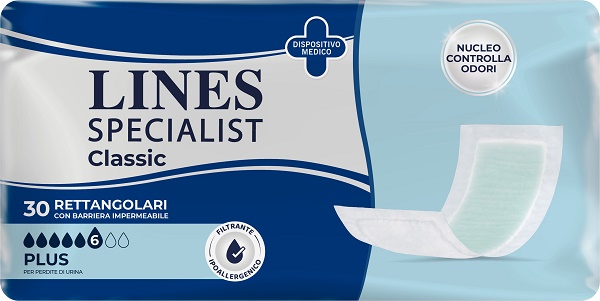 PANNOLONE LINES SPECIALIST CLASSIC RETTANGOLARE CON BARRIERA 30 PEZZI - Dolomiti e Natura