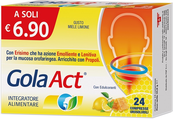 GOLA ACT MIELE E LIMONE 24 COMPRESSE OROSOLUBILI - Dolomiti e Natura
