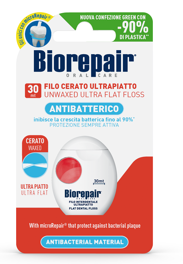 BIOREPAIR ORAL CARE ANTIBATTERICO FILO NON CERATO ULTRAPIATTO DENTI SENSIBILI 25+5 METRI - Dolomiti e Natura