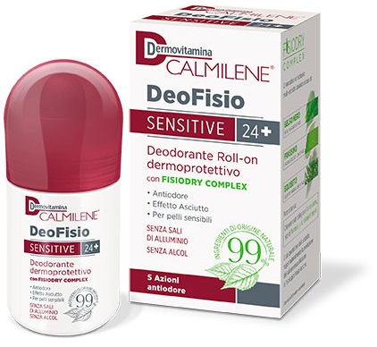 DERMOVITAMINA CALMILENE DEOFISIO SENSITIVE 24+ DEODORANTE ROLL-ON DERMOPROTETTIVO 75 ML - Dolomiti e Natura