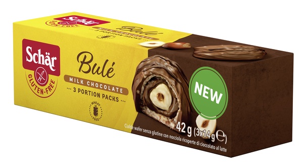 SCHAR BULE' CIALDE WAFER CON NOCCIOLA RICOPERTE DI CIOCCOLATO AL LATTE 3 PORZIONI DA 14 G - Dolomiti e Natura