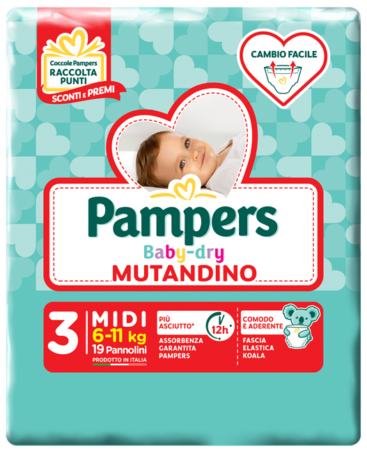 PAMPERS BABY DRY MUTANDINA MIDI SMALL PACK 19 PEZZI - Dolomiti e Natura