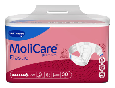 PANNOLINO MUTANDINA MOLICARE PREMIUM ELASTIC CON ALI ELASTICHE IPOALLERGENICO 7 GOCCE S 30 PEZZI - Dolomiti e Natura