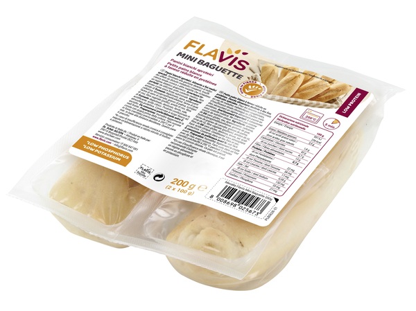 FLAVIS MINI BAGUETTE PANINI BIANCHI APROTEICI 2 PEZZI DA 100 G - Dolomiti e Natura