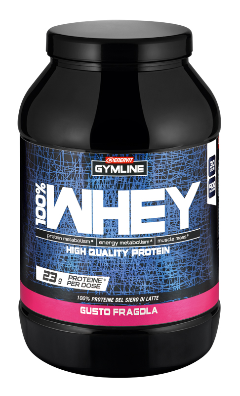 GYMLINE 100% WHEY CONCENTRATE FRAGOLA 900 G - Dolomiti e Natura