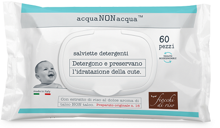 FIOCCHI DI RISO ACQUA NON ACQUA SALVIETTE DETERGENTI 60 PEZZI - Dolomiti e Natura