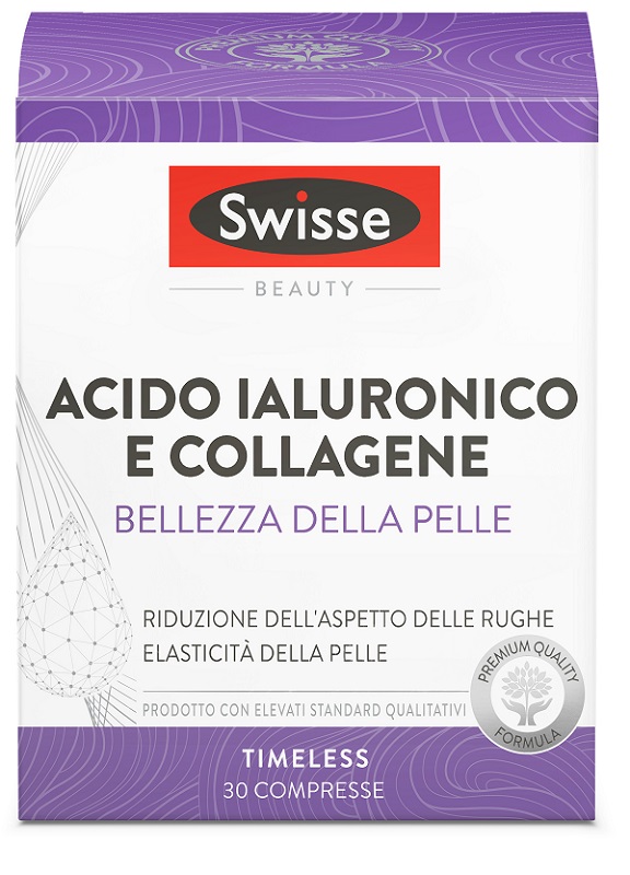 SWISSE ACIDO IALURONICO COLLAGENE BELLEZZA DELLA PELLE 30 COMPRESSE - Dolomiti e Natura