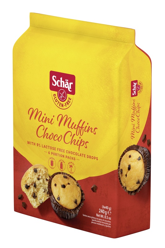 SCHAR MINI MUFFIN CHOCO CHIPS SENZA LATTOSIO 6 MONOPORZIONI DA 40 G - Dolomiti e Natura