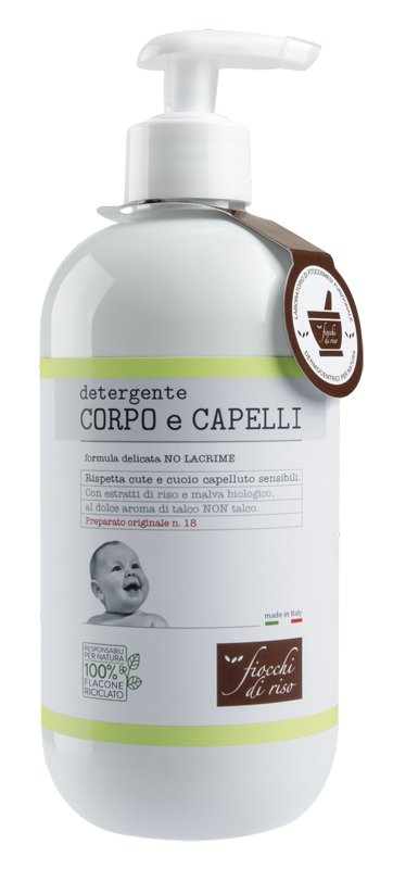 FIOCCHI DI RISO DETERGENTE CORPO/CAPELLI TALCO 400 ML - Dolomiti e Natura