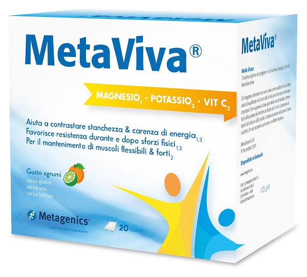METAVIVA MAGNESIO POTASSIO VITAMINA C 20 BUSTINE - Dolomiti e Natura