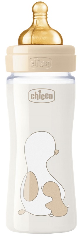 CHICCO BIBERON ORIGINAL 240ML VETRO 1 FORO 1 FORO UNISEX CON TETTARELLA IN CAUCCIU' - Dolomiti e Natura