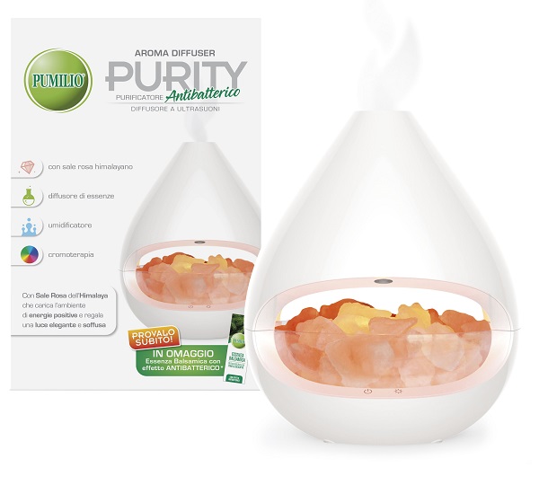 PUMILIO AROMA DIFFUSER PURITY A ULTRASUONI CON ESSENZA BALSAMICA CON EFFETTO ANTIBATTERICO - Dolomiti e Natura
