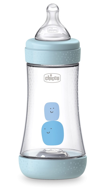 CHICCO BIBERON PERFECT 5 BOY 240 ML IN SILICONE 2 FORI - Dolomiti e Natura
