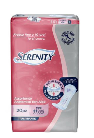SERENITY ASSORBENTE ANATOMICO CON ALOE FLEXIT MINI 20 PEZZI - Dolomiti e Natura