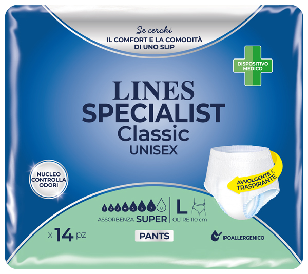 PANNOLONE A MUTANDA LINES SPECIALIST CLASSIC PANTS SUPER L 14 PEZZI - Dolomiti e Natura