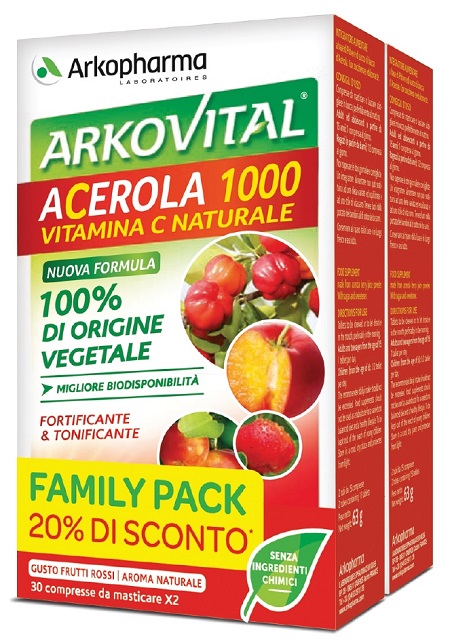 ARKOVITAL ACEROLA 1000 PACK FAMILY 60 COMPRESSE - Dolomiti e Natura