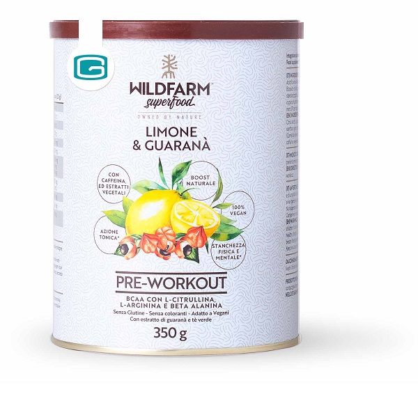 WILDFARM SUPERFOOD PRE WORKOUT LIMONE & GUARANA' 350 G - Dolomiti e Natura