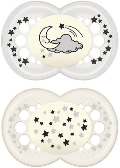 MAM SUCCHIETTO ORIGINAL NIGHT 6+ MESI SILICONE NEUTRO 2 PEZZI - Dolomiti e Natura