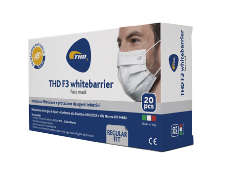 MASCHERINA CHIRURGICA THD MASK F3 WHITEBARRIER MULTI REGULAR 20 PEZZI - Dolomiti e Natura