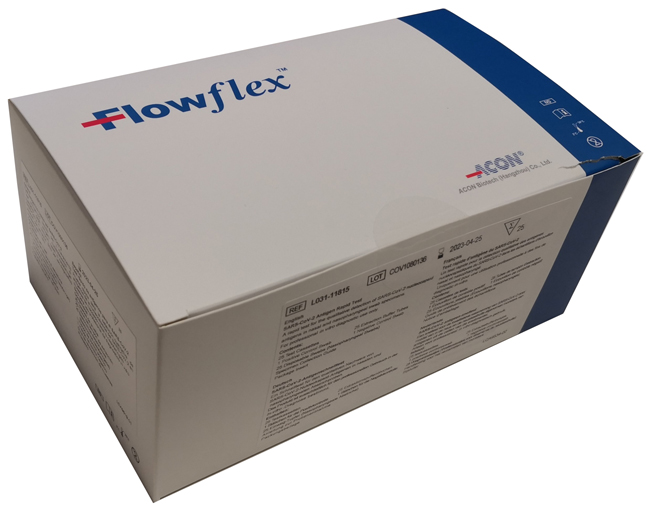 TEST ANTIGENICO RAPIDO COVID-19 FLOWFLEX DETERMINAZIONE QUALITATIVA ANTIGENI SARS-COV-2 IN TAMPONI NASOFARINGEI MEDIANTE IMMUNOCROMATOGRAFIA 25 PEZZI USO PROFESSIONALE - Dolomiti e Natura
