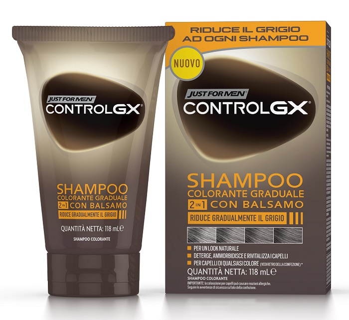 JUST FOR MEN CONTROL GX SHAMPOO COLORANTE GRADUALE 2 IN 1 CON BALSAMO 150 ML - Dolomiti e Natura