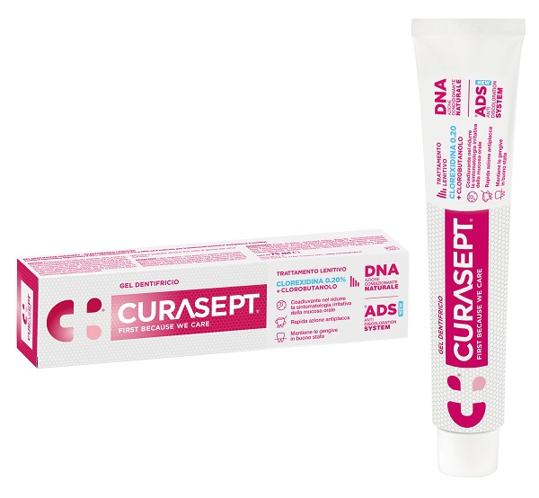 CURASEPT GEL DENTIFRICIO ADS DNA TRATTAMENTO LENITIVO 75 ML - Dolomiti e Natura