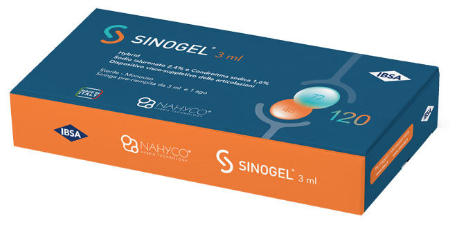 SIRINGA INTRA-ARTICOLARE SINOGEL 2,4% ACIDO IALURONICO + 1,6% CONDROITINA SODICA 3ML + 1 AGO - Dolomiti e Natura