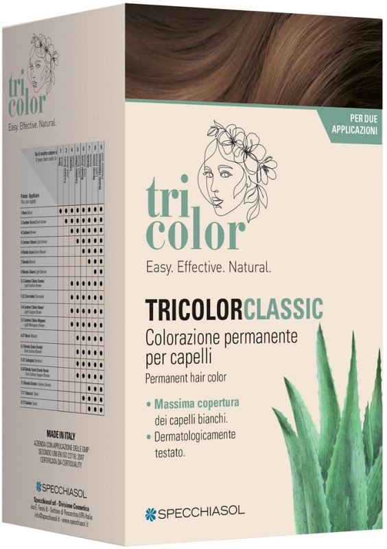 TRICOLOR CLASSIC 6 BIONDO SCURO 2 TUBI 50 ML + 2 SHAKER 50 ML + 4 BUSTINE 8 ML - Dolomiti e Natura