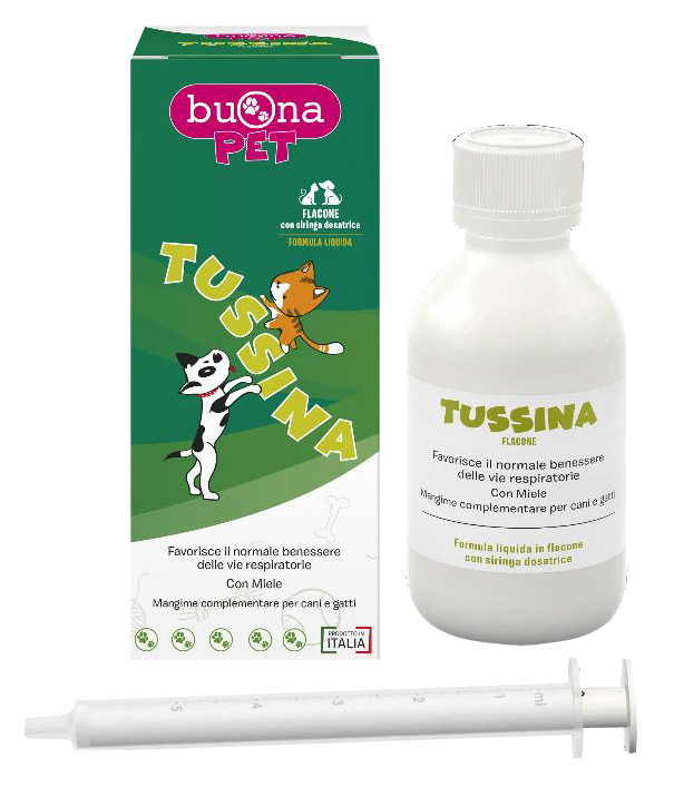 TUSSINA FLACONE CANI E GATTI CON SIRINGA DOSATRICE 100 G BUONAPET - Dolomiti e Natura