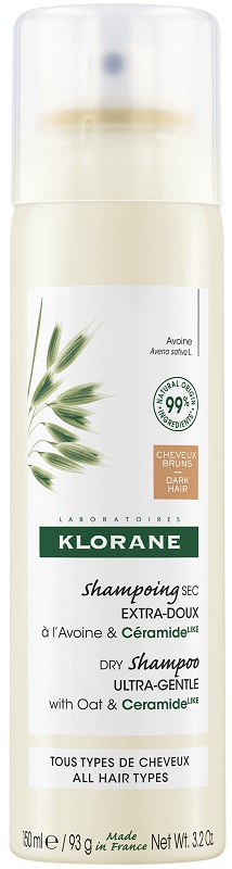 KLORANE SHAMPOO SECCO EXTRA DELICATO AVENA&CERAMIDE CAPELLI SCURI 150 ML - Dolomiti e Natura