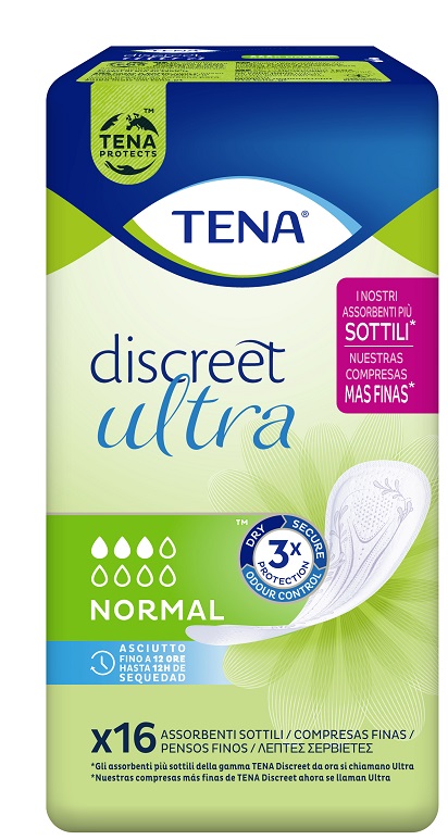 PANNOLONE SAGOMATO TENA DISCREET ULTRA NORMAL 16 PEZZI - Dolomiti e Natura