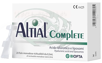 SOLUZIONE OFTALMICA LUBRIFICANTE ALTIAL COMPLETE 4 STRIP DA 5 FLACONI DA 0,5 ML - Dolomiti e Natura
