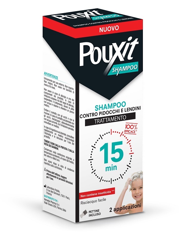 SHAMPOO CONTRO PIDOCCHI E LENDINI POUXIT TRATTAMENTO CON PETTINE INCLUSO 200 ML - Dolomiti e Natura