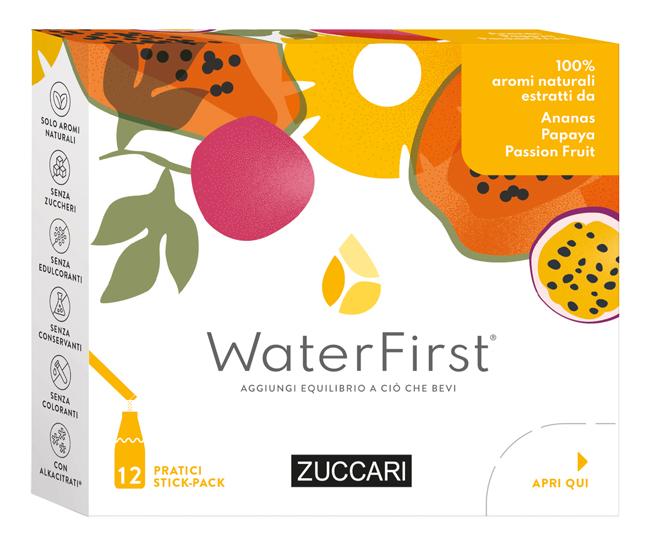 WATER FIRST ANANAS-PAPAYA-PASSION FRUIT 12 STICK PACK - Dolomiti e Natura