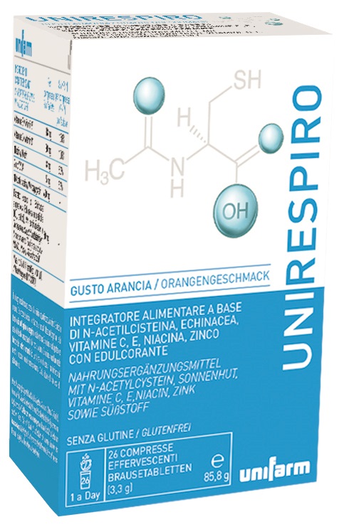 UNIRESPIRO 26 COMPRESSE EFFERVESCENTI GUSTO ARANCIA - Dolomiti e Natura