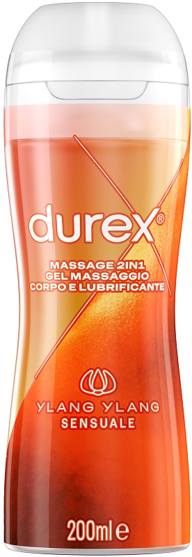 DUREX MASSAGE 2 IN 1 GEL MASSAGGIO CORPO E LUBRIFICANTE YLANG YLANG 200 ML - Dolomiti e Natura
