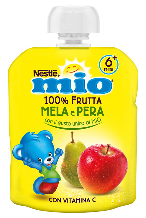 MIO POUCH OMOGENEIZZATO MELA PERA 90 G - Dolomiti e Natura