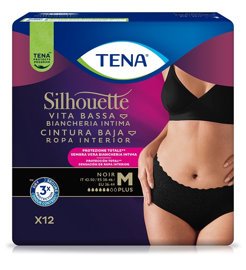PANNOLONE A MUTANDINA ASSORBENTE TENA SILHOUETTE NOIR M VITA BASSA 12 PEZZI - Dolomiti e Natura
