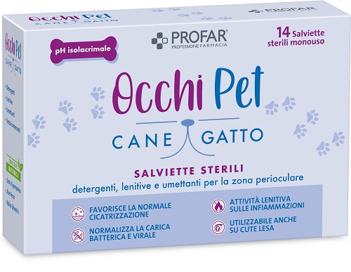 PROFAR OCCHI PET SALVIETTE DETERGENTI LENITIVE E UMETTANTI PER ZONA PERIOCULARE 14 PEZZI STERILI E MONOUSO - Dolomiti e Natura