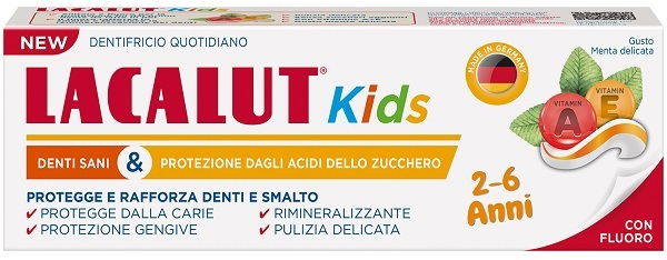 LACALUT DENTIFRICIO KIDS 2-6 ANNI 55 ML MENTA DELICATA - Dolomiti e Natura
