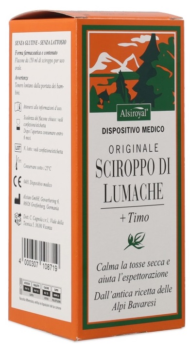 SCIROPPO LUMACHE ORIGINALE ALSITAN 150 ML - Dolomiti e Natura