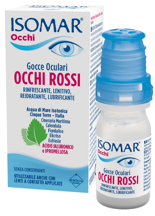 ISOMAR OCCHI ROSSI GOCCE OCULARI ACIDO IALURONICO 0,20% 10 ML - Dolomiti e Natura