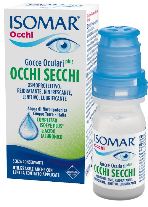 ISOMAR OCCHI SECCHI PLUS GOCCE OCULARI ACIDO IALURONICO 0,20% 10 ML - Dolomiti e Natura